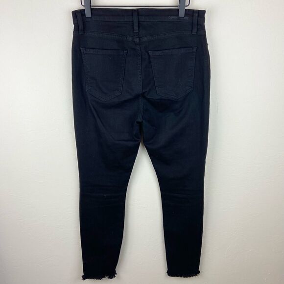 Current/Elliott Super High-Rise Stiletto Raw Hem Black Jeans - Picture 6 of 8